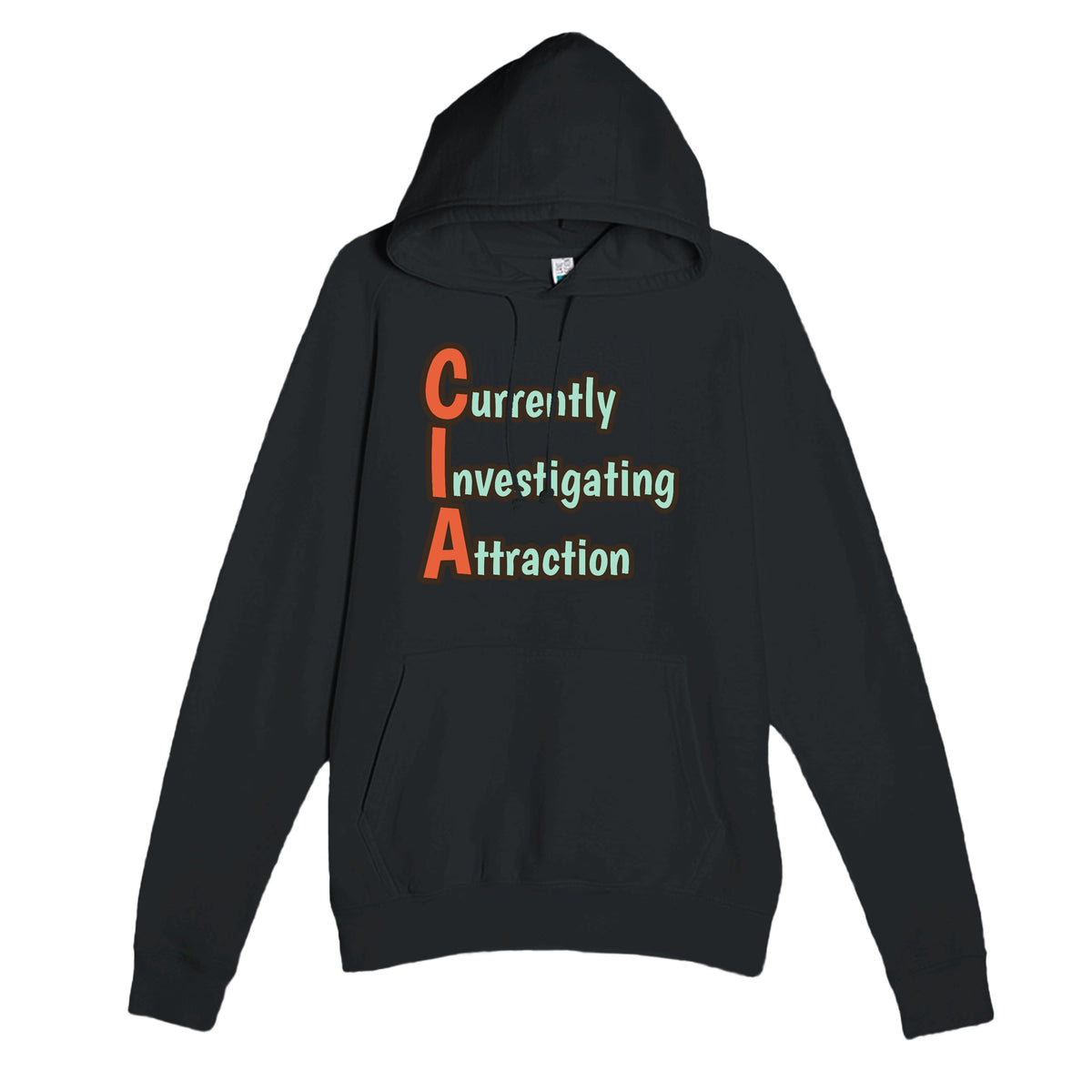 Currently Investigating Attraction — funny black unisex hoodie