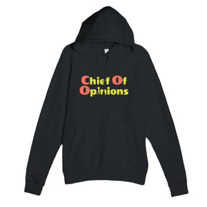 Chief Of Opinions — funny black unisex hoodie