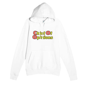 Chief Of Opinions — funny white unisex hoodie