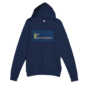 Chief Of Overcomplication — funny navy unisex hoodie