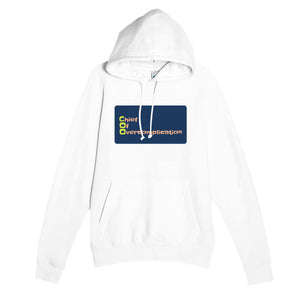 Chief Of Overcomplication — funny white unisex hoodie