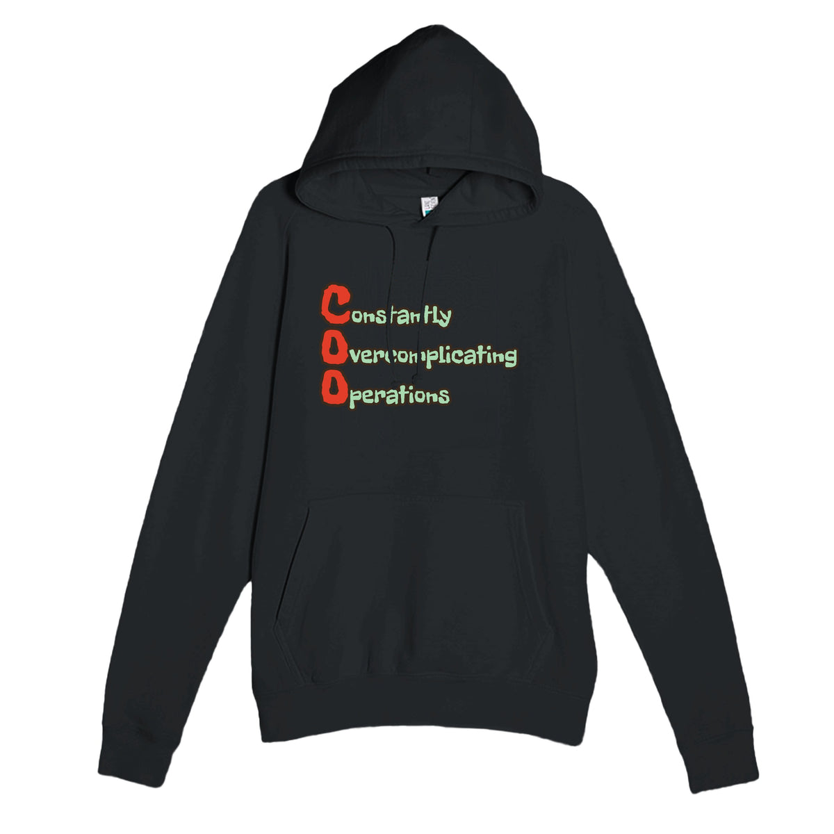 Constantly Overcomplicating Operations — funny black unisex hoodie