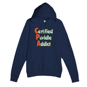 Certified Paddle Addict — funny navy unisex hoodie