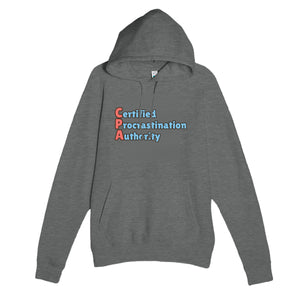 Certified Procrastination Authority — funny graphite heather unisex hoodie
