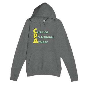 Certified Professional Avoider — funny graphite heather unisex hoodie