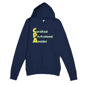 Certified Professional Avoider — funny navy unisex hoodie