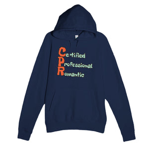 Certified Professional Romantic — funny navy unisex hoodie