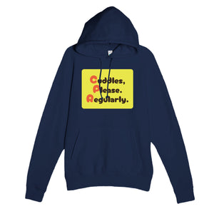 Cuddles, Please. Regularly. — funny navy unisex hoodie