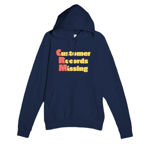 Customer Records Missing — funny navy unisex hoodie