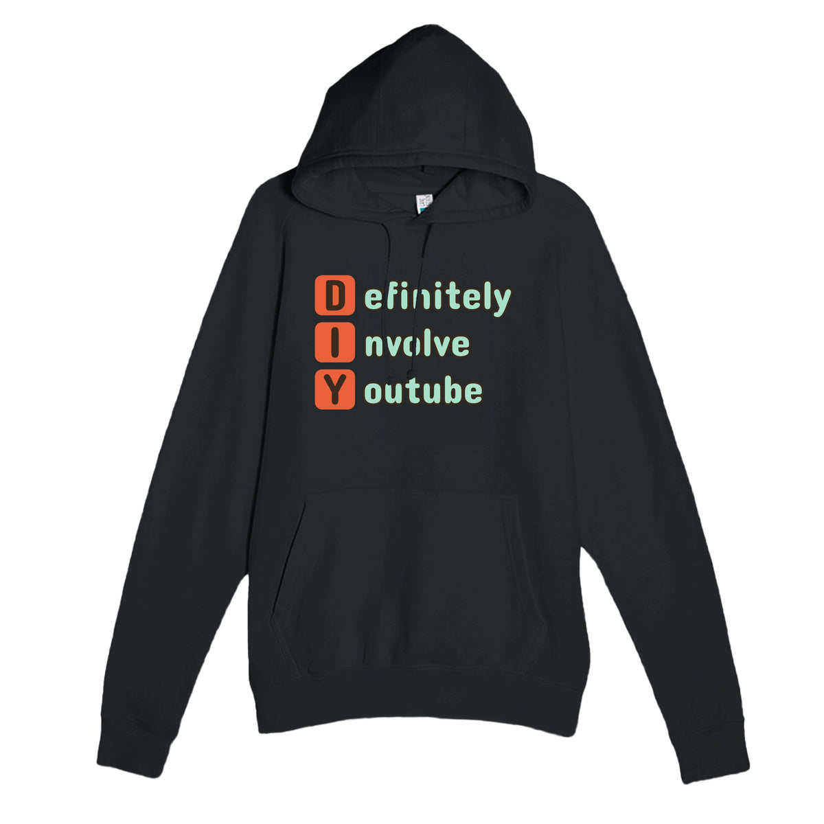Definitely Involve Youtube — funny black unisex hoodie