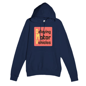 Delaying Motor Vehicles — funny navy unisex hoodie