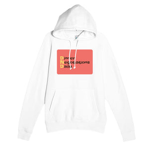 Dinner Negotiations Daily — funny white unisex hoodie