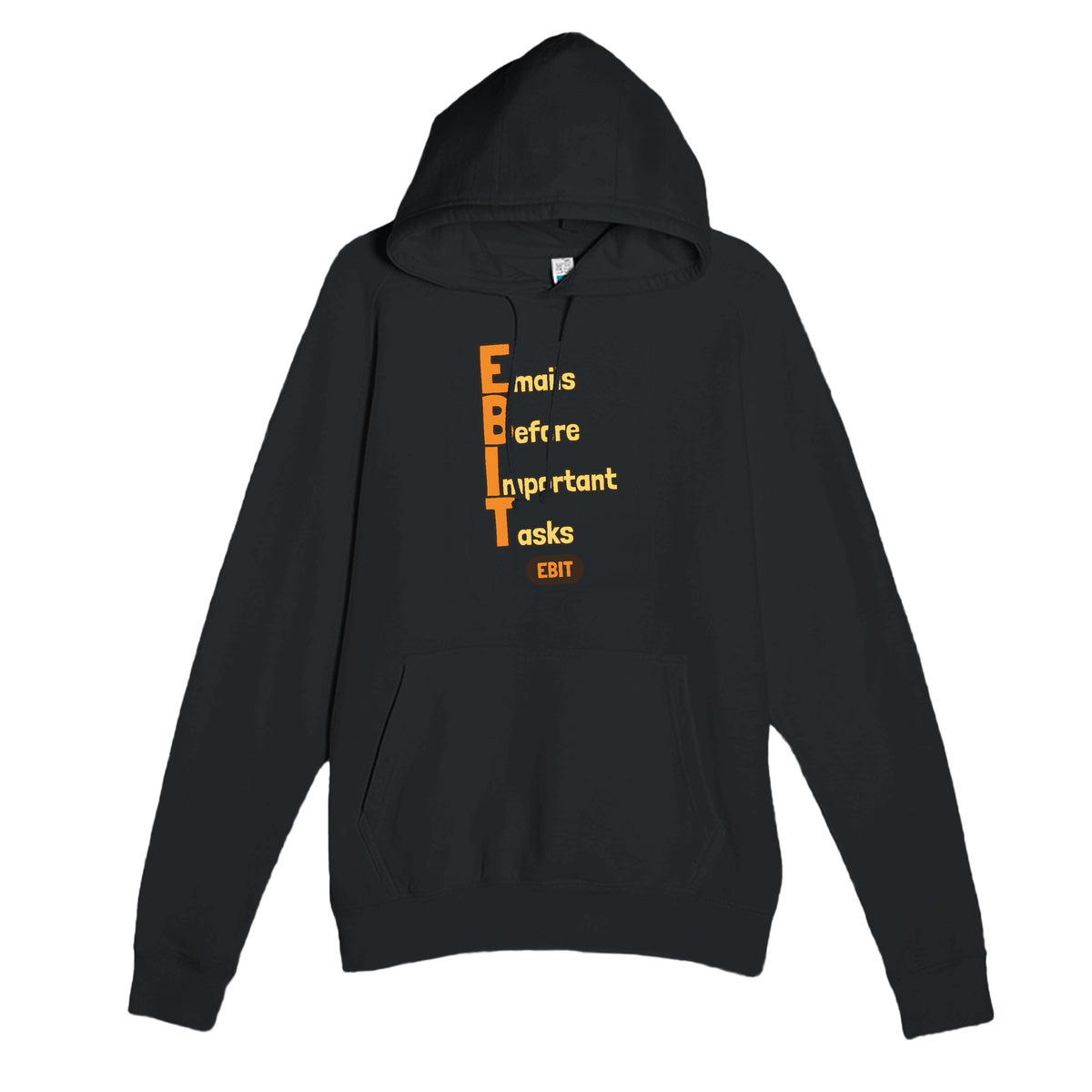 Emails Before Important Tasks — funny black unisex hoodie