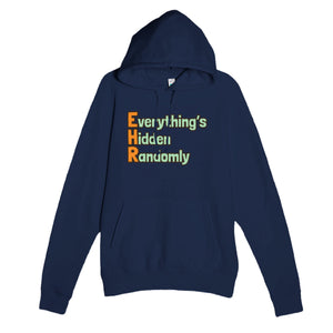 Everything’s Hidden Randomly — funny navy unisex hoodie