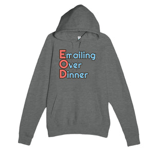 Emailing Over Dinner — funny graphite heather unisex hoodie