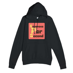 Expenses Per Second — funny black unisex hoodie