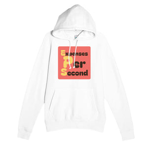 Expenses Per Second — funny white unisex hoodie