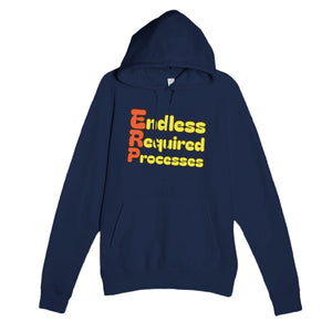 Endless Required Processes — funny navy unisex hoodie