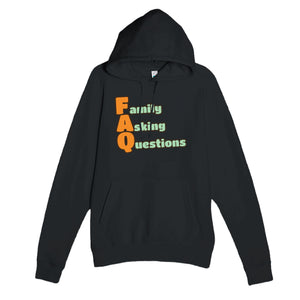 Family Asking Questions — funny black unisex hoodie