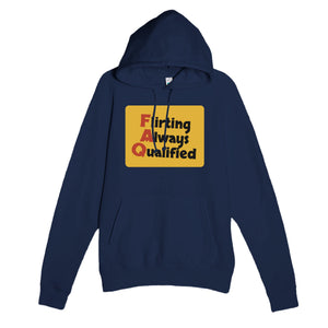 Flirting Always Qualified — funny navy unisex hoodie