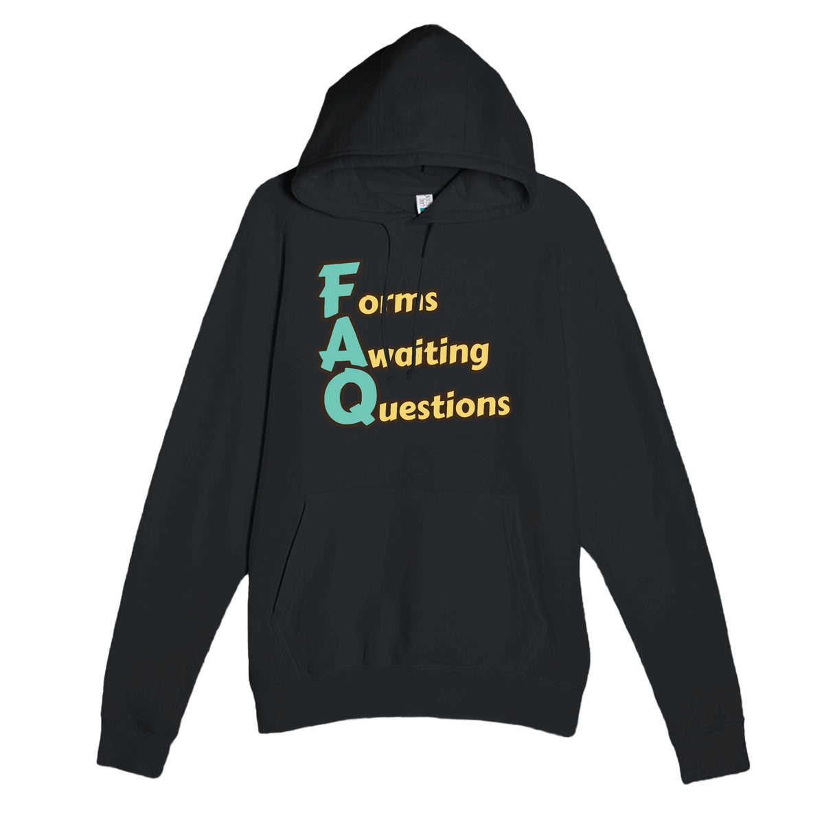Forms Awaiting Questions — funny black unisex hoodie