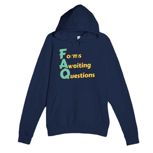 Forms Awaiting Questions — funny navy unisex hoodie