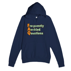 Frequently Avoided Questions — funny navy unisex hoodie