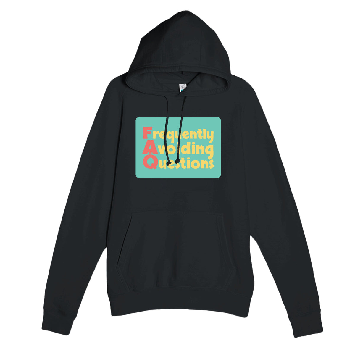 Frequently Avoiding Questions — funny black unisex hoodie
