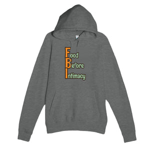 Food Before Intimacy — funny graphite heather unisex hoodie