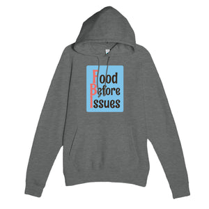 Food Before Issues — funny graphite heather unisex hoodie