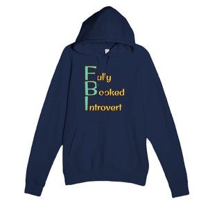 Fully Booked Introvert — funny navy unisex hoodie