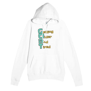 Getting Older and Tired — funny white unisex hoodie
