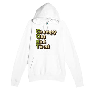Grumpy Old and Tired — funny white unisex hoodie