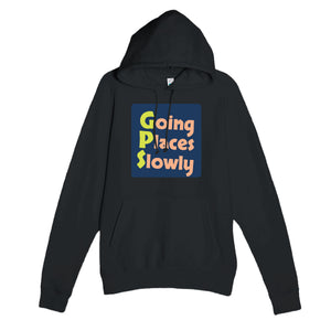 Going Places Slowly — funny black unisex hoodie