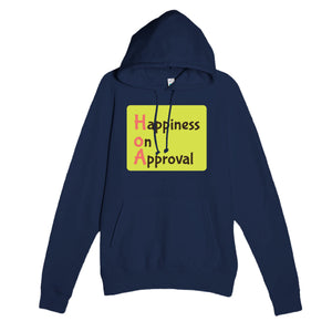 Happiness on Approval — funny navy unisex hoodie