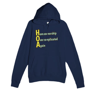 Homeownership Overcomplicated Again — funny navy unisex hoodie