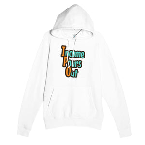 Income Pours Out — funny white unisex hoodie