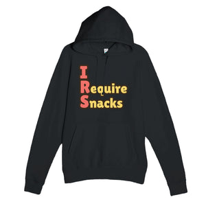 I Require Snacks — funny black unisex hoodie