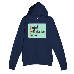 Income Redistribution Service — funny navy unisex hoodie