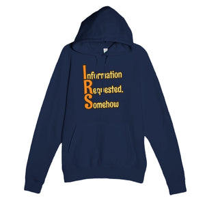 Information Requested, Somehow — funny navy unisex hoodie