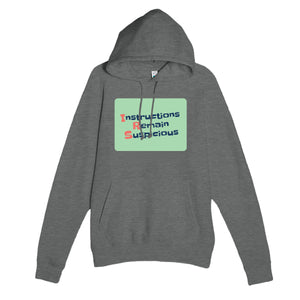 Instructions Remain Suspicious — funny graphite heather unisex hoodie