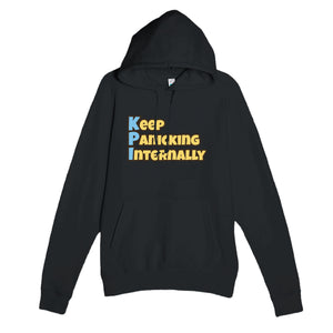 Keep Panicking Internally — funny black unisex hoodie
