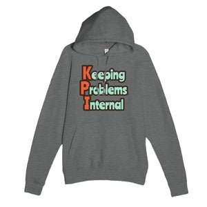 Keeping Problems Internal — funny graphite heather unisex hoodie
