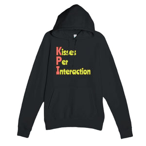 Kisses Per Interaction — funny black unisex hoodie