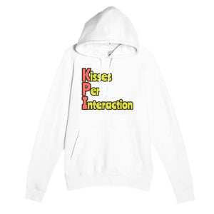Kisses Per Interaction — funny white unisex hoodie