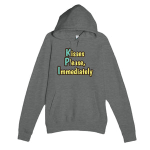 Kisses Please, Immediately — funny graphite heather unisex hoodie