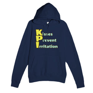Kisses Prevent Irritation — funny navy unisex hoodie