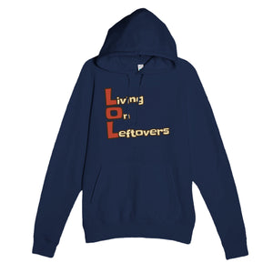 Living on Leftovers — funny navy unisex hoodie