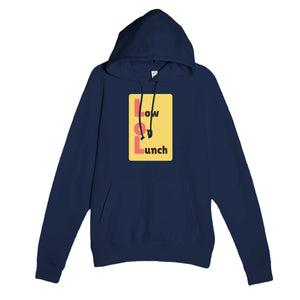 Low on Lunch — funny navy unisex hoodie
