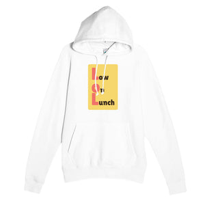 Low on Lunch — funny white unisex hoodie